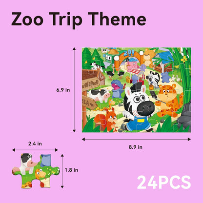 Dotimo 4-Pack Dinosaur Puzzles for Kids Ages 3-5, Progressive Learning Puzzles with Storage Box – 24/30/35/48 Piece Educational Games for Toddlers, Family Activities & Gifts