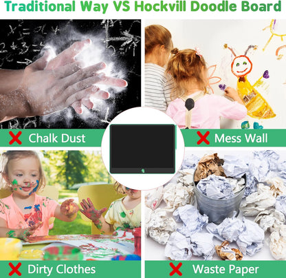 Hockvill LCD Writing Tablet for Kids 16 Inch, Toys for Girls Boys Drawing Pad for 3 4 5 6 7 Year Old Kids Toys, Christmas Birthday Gift for Kids, Toddler Doodle Board Travel Essentials - Pink