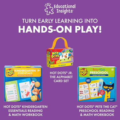 Educational Insights Hot Dots Beginning Phonics Set - Preschool and Kindergarten Flash Cards with Interactive Pen, Preschool Learning Activities, Learn to Read Activity for Kids Ages 3+