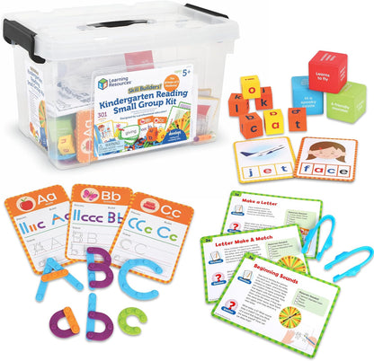 Learning Resources Skill Builders! Kindergarten Reading Activity Set - 122 Pieces, Ages 5+, Back to School Essential Materials, Homeschool Supplies