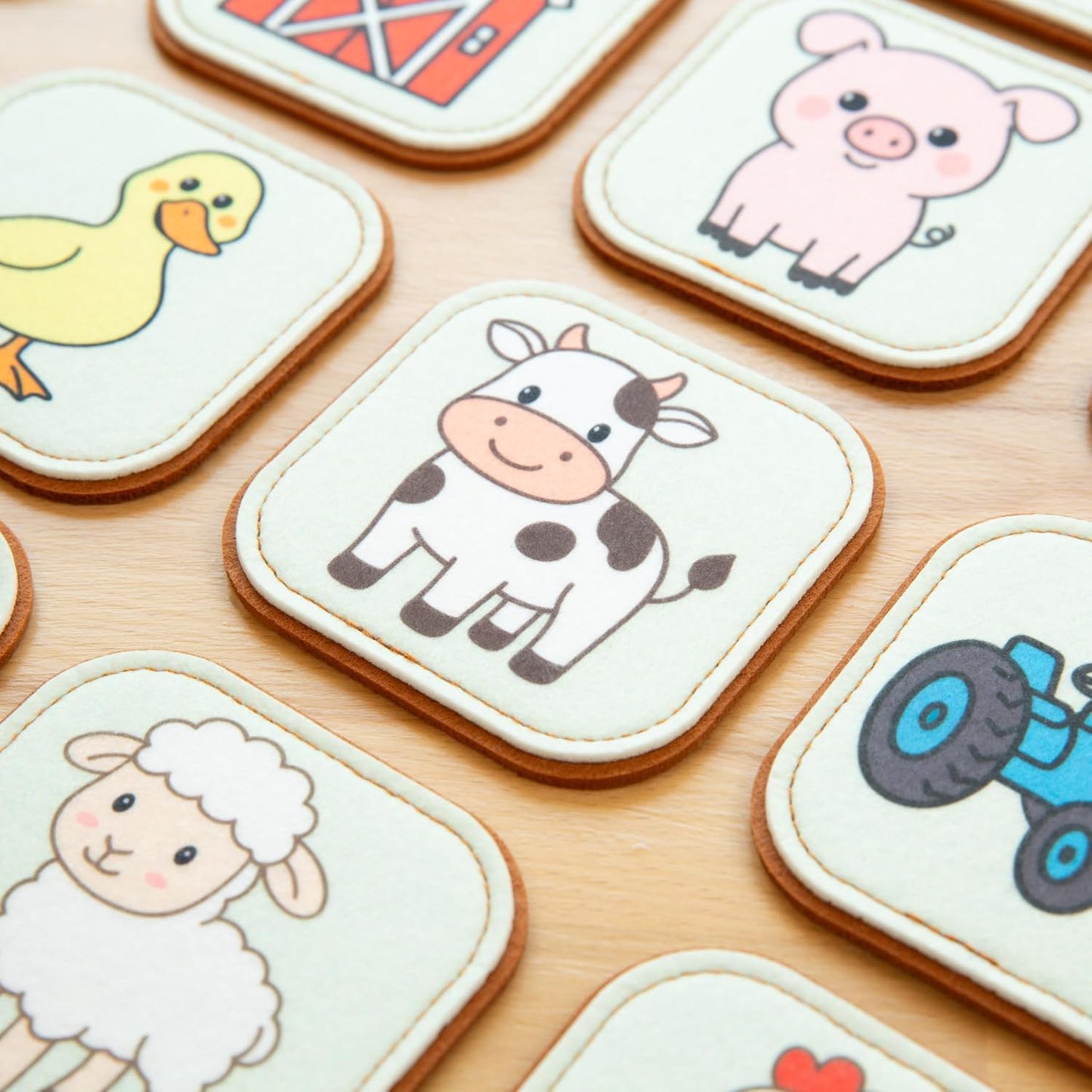 Felt Matching Game for Ages 2–4 – Soft and Safe for Ages 1+ – Montessori Memory Game – Sensory Flash Cards – Best Educational Gift for Ages 1–3 - Woodland Animal Theme