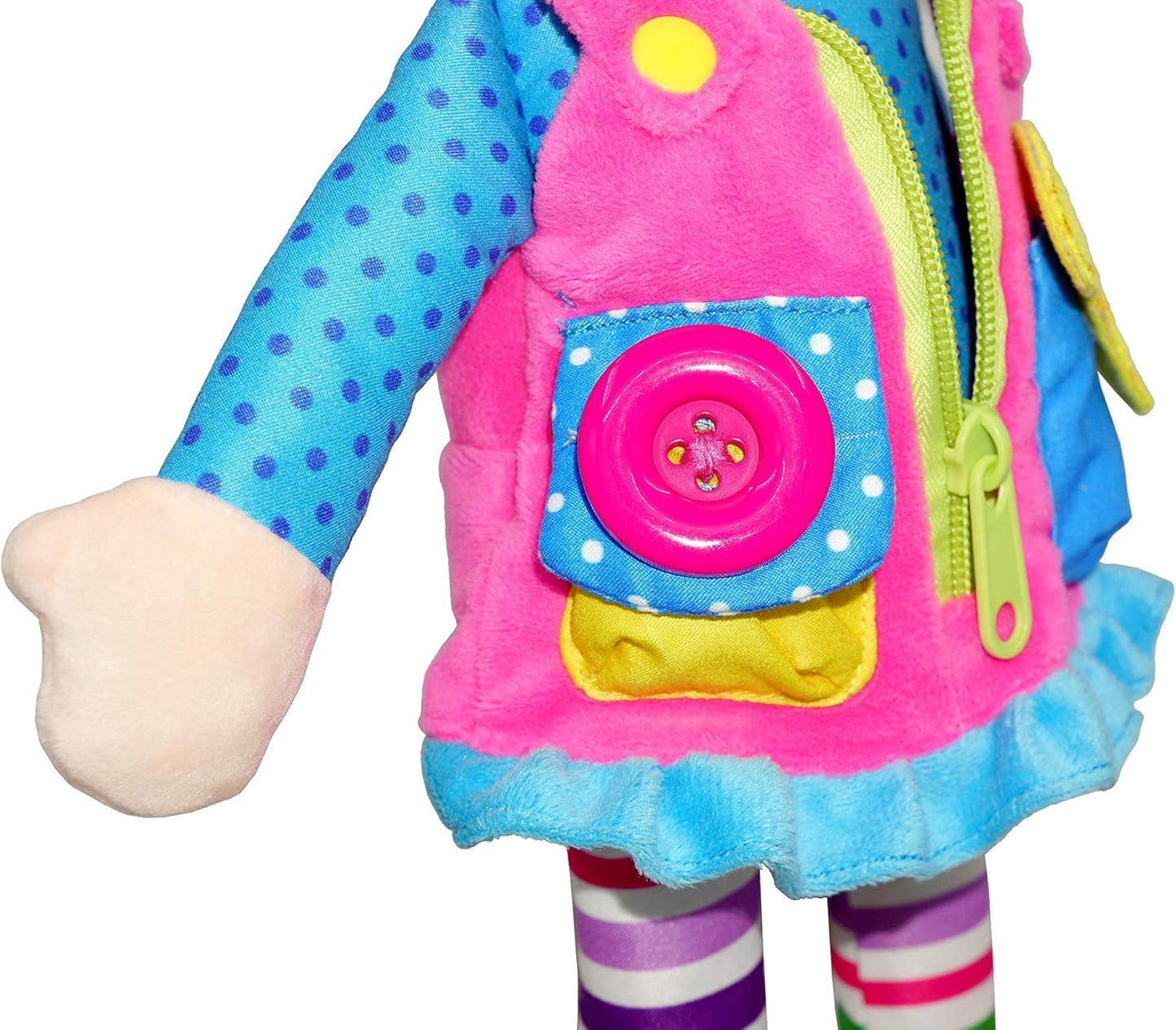 June Garden 16" Dressy Friends Bunnie - Educational Stuffed Plush Doll for Kids and Toddlers 2 Years and Up - Montessori Soft Toy Doll