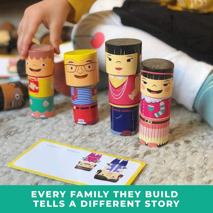 16-Piece Multiracial Magnetic Friends Play Set, Wooden Diversity Building Blocks for Kids, Multicultural Dolls for Creative Play & SEL Development – Ages 1+