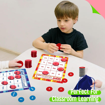 SpriteGru Multiplication & Division Bingo Game, 480 Math Problems, 2 Educational Math Board Game for Kindergarten and Preschool Kids 4-8, Perfect for Classroom & At Home (Up to 25 Players)