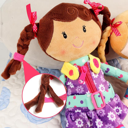 Snuggle Stuffs Sugar Snap Plush Learn to Dress Doll for Toddlers - 15" - Gifts for 2 Year Old Girls