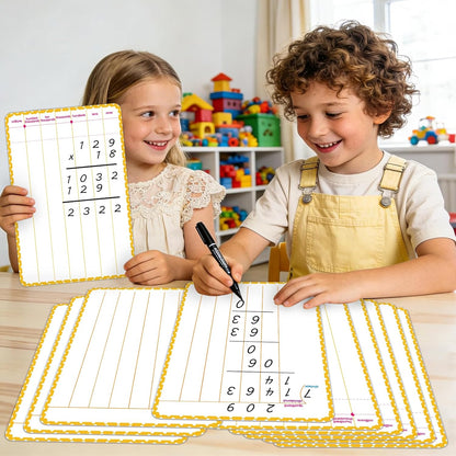 30 Packs Number Line Dry Erase Boards Cards, Double-Sided Writable & Erasable, 0-10 on One Side and 0-20 on the Other Side, Math Learning White Board Tool for Students, Classroom and Home (12” x 4”)