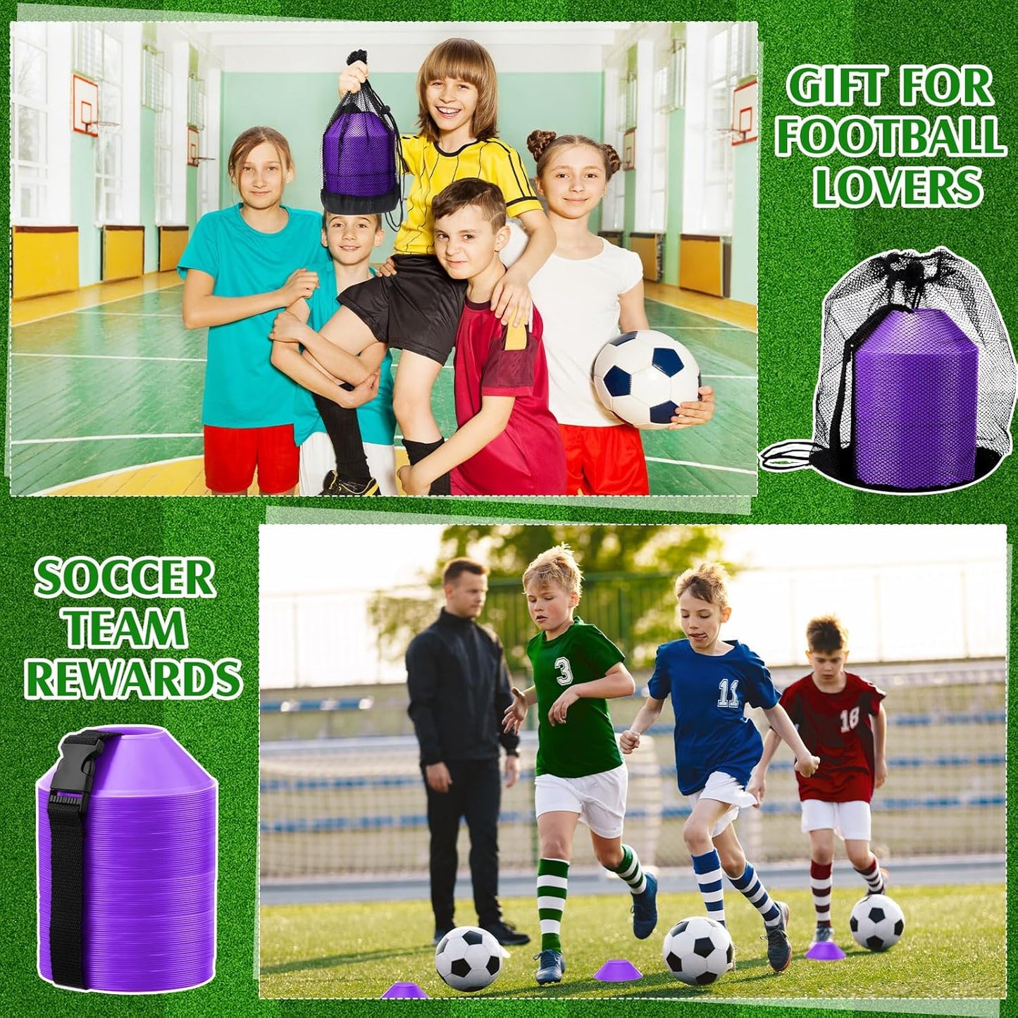 Hanaive 100 Pieces Mini Soccer Cones for Sport Drills 5 Inch Agility Disc Cones with Accessories for Kids Football Training