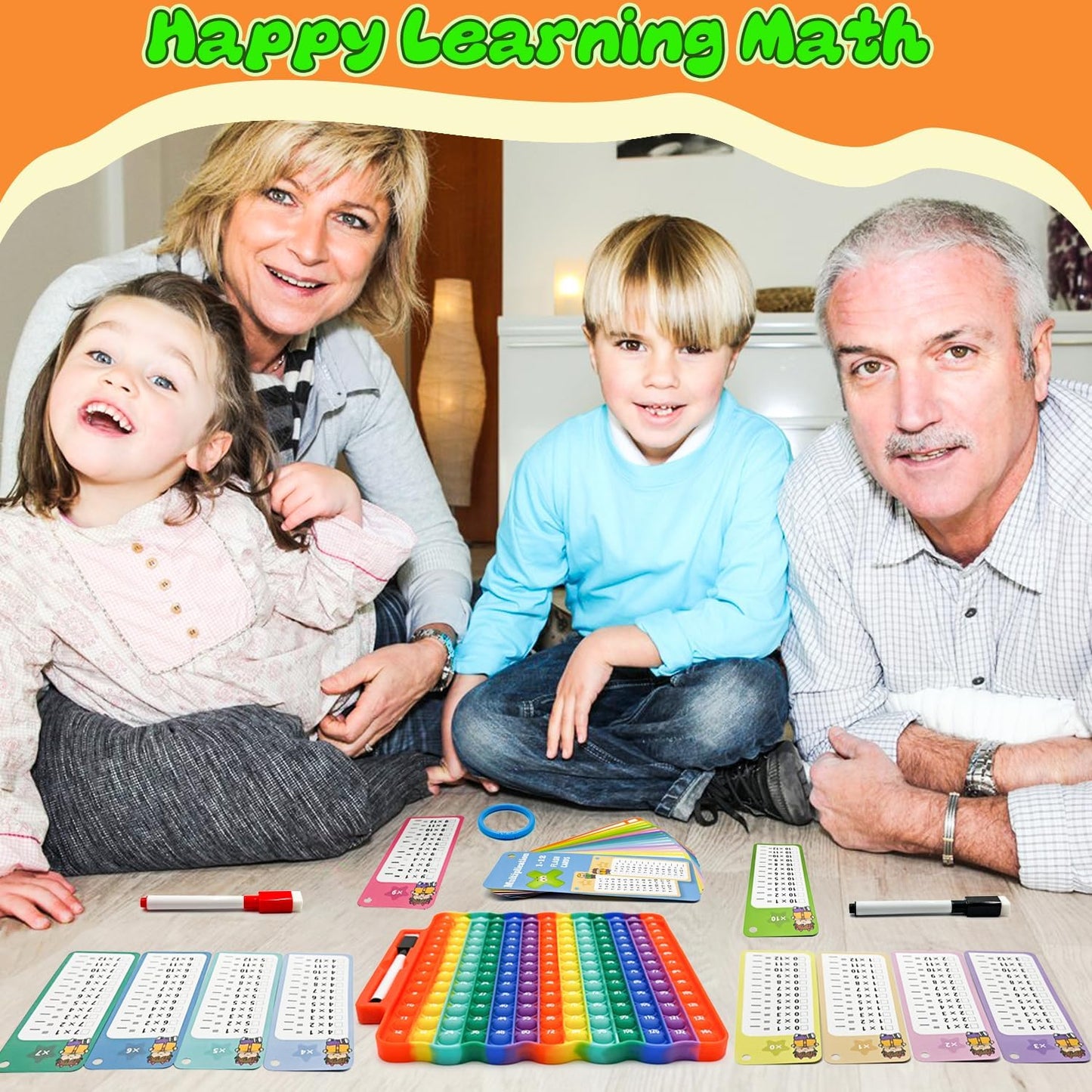 Multiplication Flash Cards + Math Board, Math Flash Cards & Chart, Times Table Manipulatives for Preschoolers 3rd,4th,5th,6th Grade