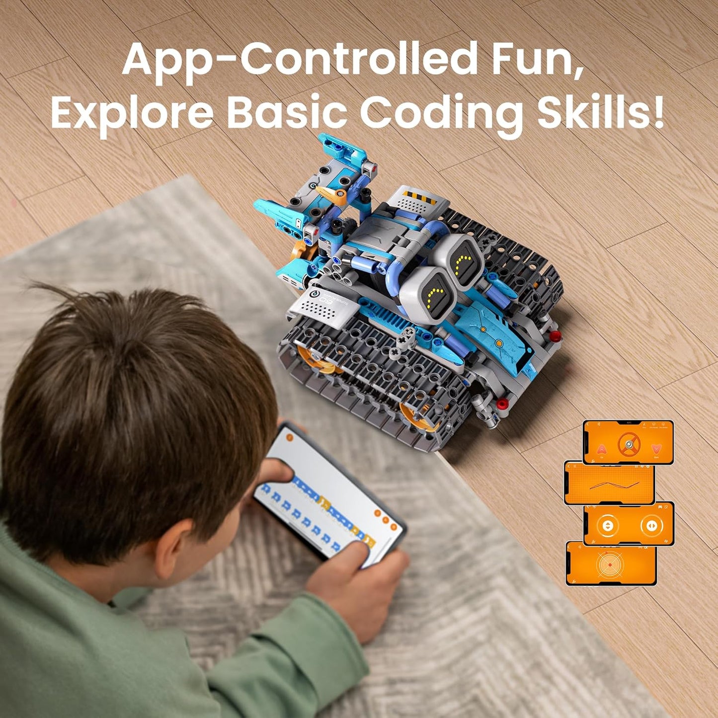 Sillbird Robot Building STEM Kit with Remote Control for Boys Ages 8-14, Technic Coding Gifts for Kids Birthday, Buildable 5in1 Robotics Toy with 596 Pieces