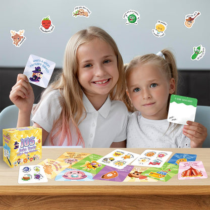 105 Joke Cards for Kids Lunch Box Jokes for Kids, Inspirational Lunch Notes for Boys Girls Students School Notes Jokes Cards with 120 Reward Stickers for Teacher