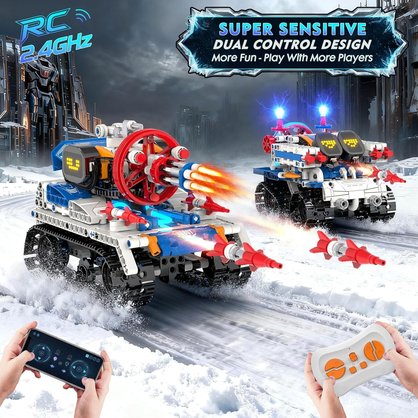 5in1 STEM Robot Building Kits for Kids 6-12, App & Remote Control STEM Dinosaur Tank Robot Building Toys for Kids, 890Pcs DIY Science Building Sets, Erector Sets for Boys Girls Birthday Xmas Gifts