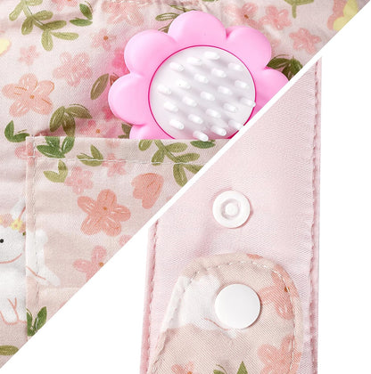 GAGAKU Doll Carrier for Stuffed Animals, Reborn Baby Doll Accessories Toy Carriers for Kids 3+ Toddlers - Pink Wax Flowers