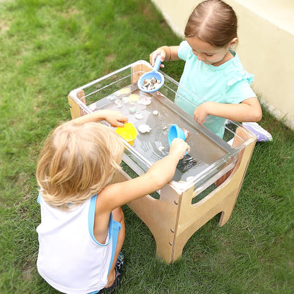 See-Through Small Water & Sand Sensory Table for Kids w/Transparent Tub for Tactile Play & Learning – Perfect for Home, Classroom & Daycare