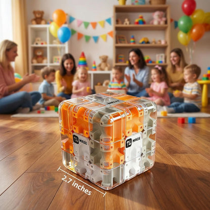 3D Rolling Ball Maze Cube & Marble Maze Puzzle - Large Labyrinth Brain Teaser Toy for Kids Ages 4-8, 8-12 & Adults. Challenging 3D Puzzle Game. Best Travel Birthday Gift (Blue)