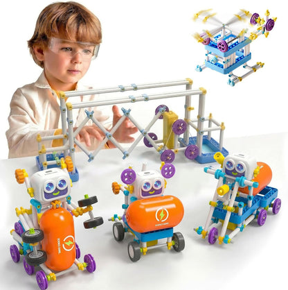 SMILESSKIDDO 120+ Science Kits for Kids Age 5-7 | STEM Toys for Ages 8-13 | 120-in-1 Robot Kit | Learning & Education Toys for Boys Girls, Birthday Gift Ideas for Kid Ages 5 6 7 8 9 10 11 12 (8025E)