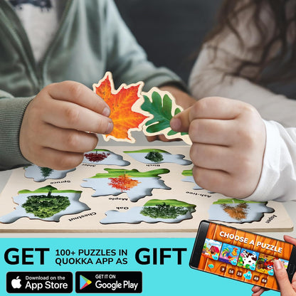 QUOKKA Wooden Puzzles for Toddlers 1-3 – 3xSET Toddler Puzzles Ages 2-4 – Montessori Animal Toy Puzzle for Toddlers 3-5 Year Old – Wood Toy Learning Realistic Animals for Boy and Girl