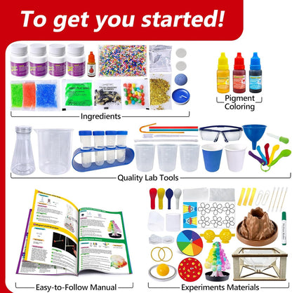 UNGLINGA 150 Experiments Science Kits for Kids, S.T.E.M Educational Project Toys for Boys Girls Birthday Gifts Ideas, Volcano, Chemistry Lab Tools Scientist Set