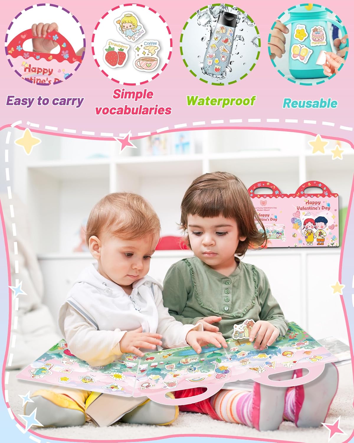 Halloween Sticker Books for Kids, Reusable Sticker Books for Toddlers, Halloween Travel Toys Acticities Crafts Birthday Gifts for Boys Girls Kids