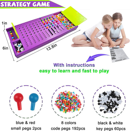 KIDAMI Code Breaker, Classic Codebreaking Travel Board Game, Brain Puzzle Set - 2 Player Battle of Famliy Game, Toys for Kids & Adult