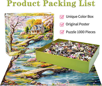 Jigsaw Puzzles for Adults 1000 Piece Puzzle for Adults 1000 Pieces Puzzle 1000 Pieces-Idyllic Rural Summer Landscape
