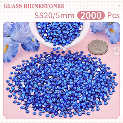 5000PCS SS6/2mm Glass Crystal Rhinestones (Clear), Bedazzling Flatback Rhinestones for Crafting DIY Crafts Nail Art Makeup Decoration, Gems Diamond Charms for Tumbler Shoes Clothing Mug