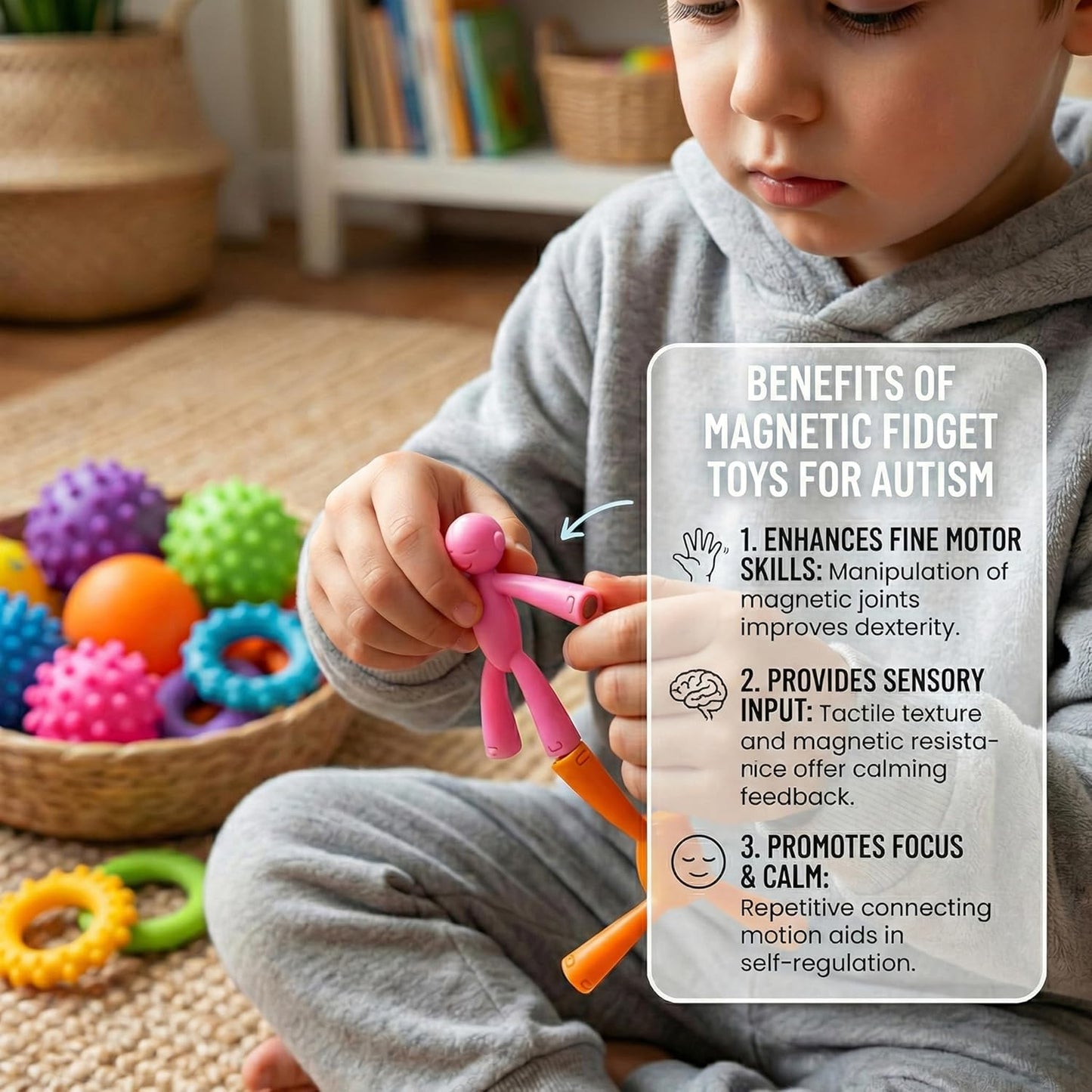 MAGMEN Magnetic Fidget Toys 10PC Opaque Set, STEM Magnetic Building Figures for Kids, Sensory Toys for ADHD Autism, Stocking Stuffers, Travel Toys, Desk Toys for Adults, Easter Basket Stuffers