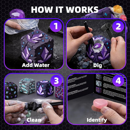 GobiDex Gemstones Dig Kit for Kids, Excavate 16 Real Gemstones, STEM Science Toy, Archaeology & Geology Science Gift for Boys and Girls Age 6+