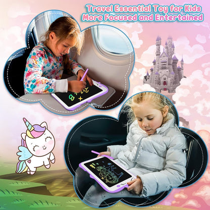 Kids LCD Writing Tablet, 10.5 Inch Colorful Electronic Board Drawing Pad, Electronic Erasable Doodle Tablet for Boys Girls Gifts for Toddler Educational Travel Birthday(Pink)