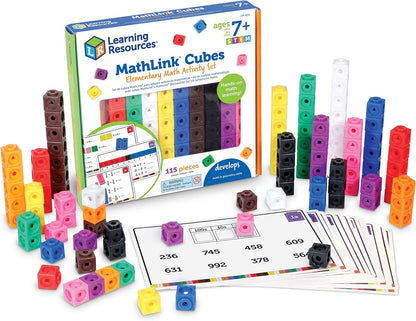 Learning Resources MathLink Cubes Kindergarten Math Activity Set Sea Adventures! - 115 Pieces, Age 5+, STEM Teaching Toys, Kindergartner Games