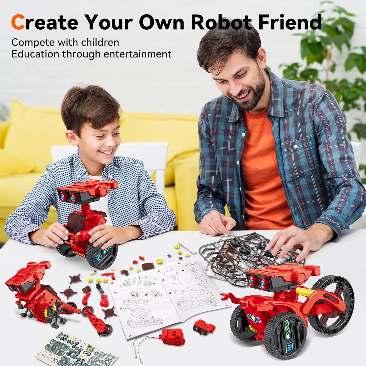 Jiakora 12-in-1 STEM Robot Kit Toys for Kids 8-12 12-16, DIY Robot Building Educational STEM Science Kits for Kids Age 8-12 12-16, 8 9 10 11 12 13 14 15 16 Year Old Boy Birthday Gifts