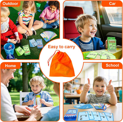 1-12 Math Flash Cards with 6 Dry Erase Pens, 15Pcs Big Multiplication Flash Cards + 36 Pcs Random Double-Sided Multiplication Practice Cards, Educational Math Flashcards for Kids Ages 6+