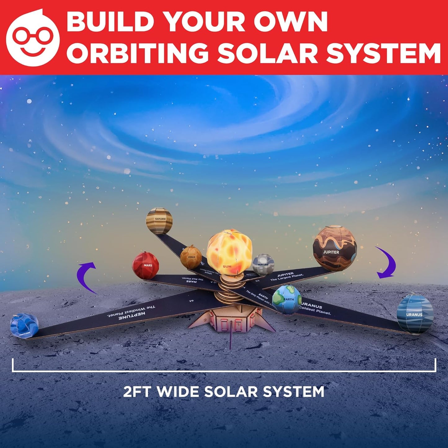 Doctor Jupiter My First Astronaut Kit, Solar System Project Kit for Kids, STEM Space Toys for 5-6-7-8-9-10 Year Old Boys & Girls | 4 in 1 Learning & Educational Toy