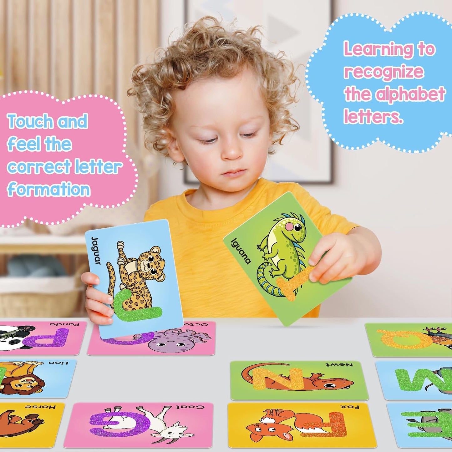 Broytain Sandpaper Letters Cards for Toddlers 3+,Word Games,Speech Therapy Toys for 3 4 5,Sensory Products, Educational Flash Cards,Learn Animals and Others