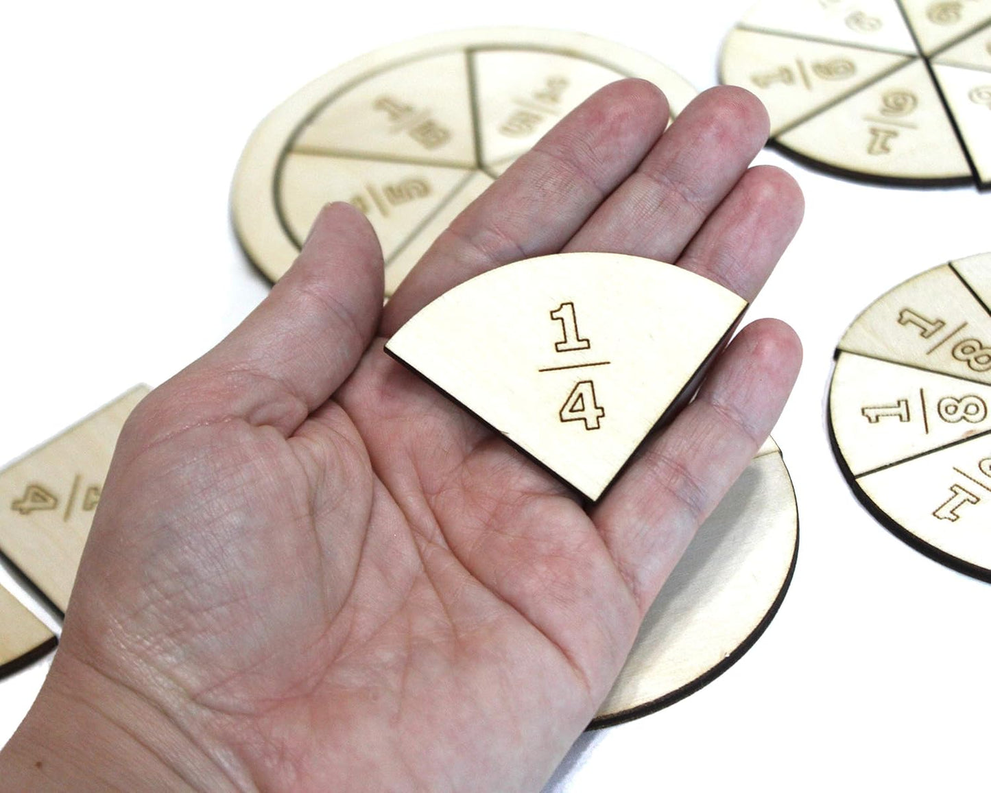 Fractions Learning Aid, Wooden Mathematics Manipulatives