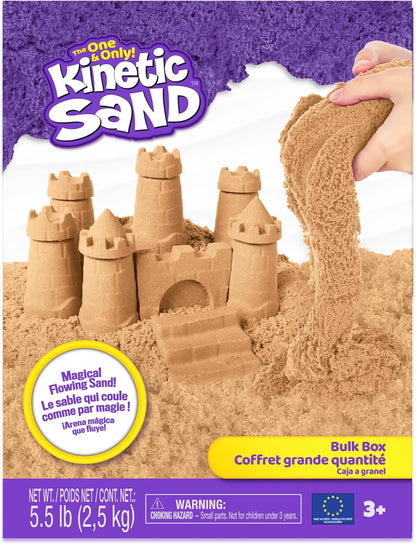 Kinetic Sand, 3.25lbs Beach Play Sand, Amazon Exclusive, Moldable Sensory Toys for Kids, Resealable Bag (Packaging May Vary), for Ages 3 and up