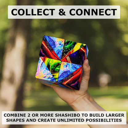 Shashibo Shape Shifting Box - Award-Winning STEM Fidget Toy with Ultra Strong Magnets - Puzzle Cube Transforms Into 100+ Shapes, Perfect Sensory Gift for Kids, Teens, and Adults (Cosmos)