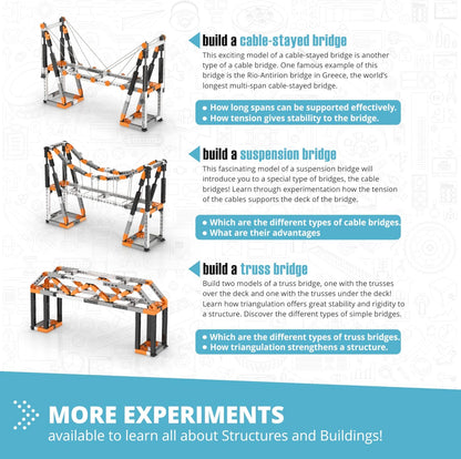 Engino- STEM Toys, Structures, Buildings & Bridges, Building Toys for Kids 9+, STEM Projects, Creative Engineering Kit, Gifts for Boys & Girls (9 Model Options)