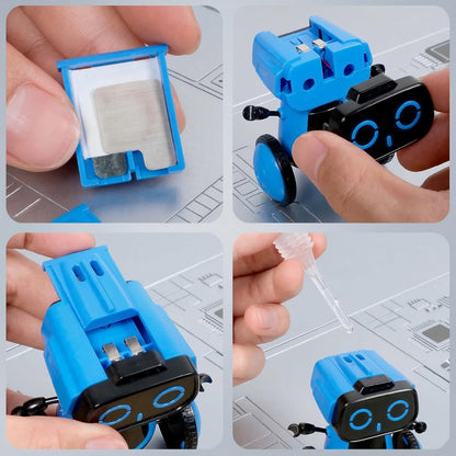 Science Saltwater-Powered Robot Kit, DIY STEM Gift Toys, No Batteries Required, Scientific Experiments, Creative Toy, Environmental Protection, for Festival & Birthday &Boys & Girls (Blue)