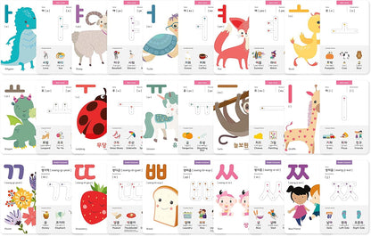 40 Korean Flash Cards – 4x6 Dry Erase Hangul Flashcards (Gift Box)