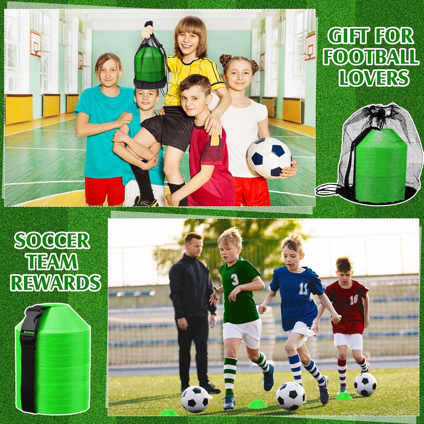Hanaive 100 Pieces Mini Soccer Cones for Sport Drills 5 Inch Agility Disc Cones with Accessories for Kids Football Training