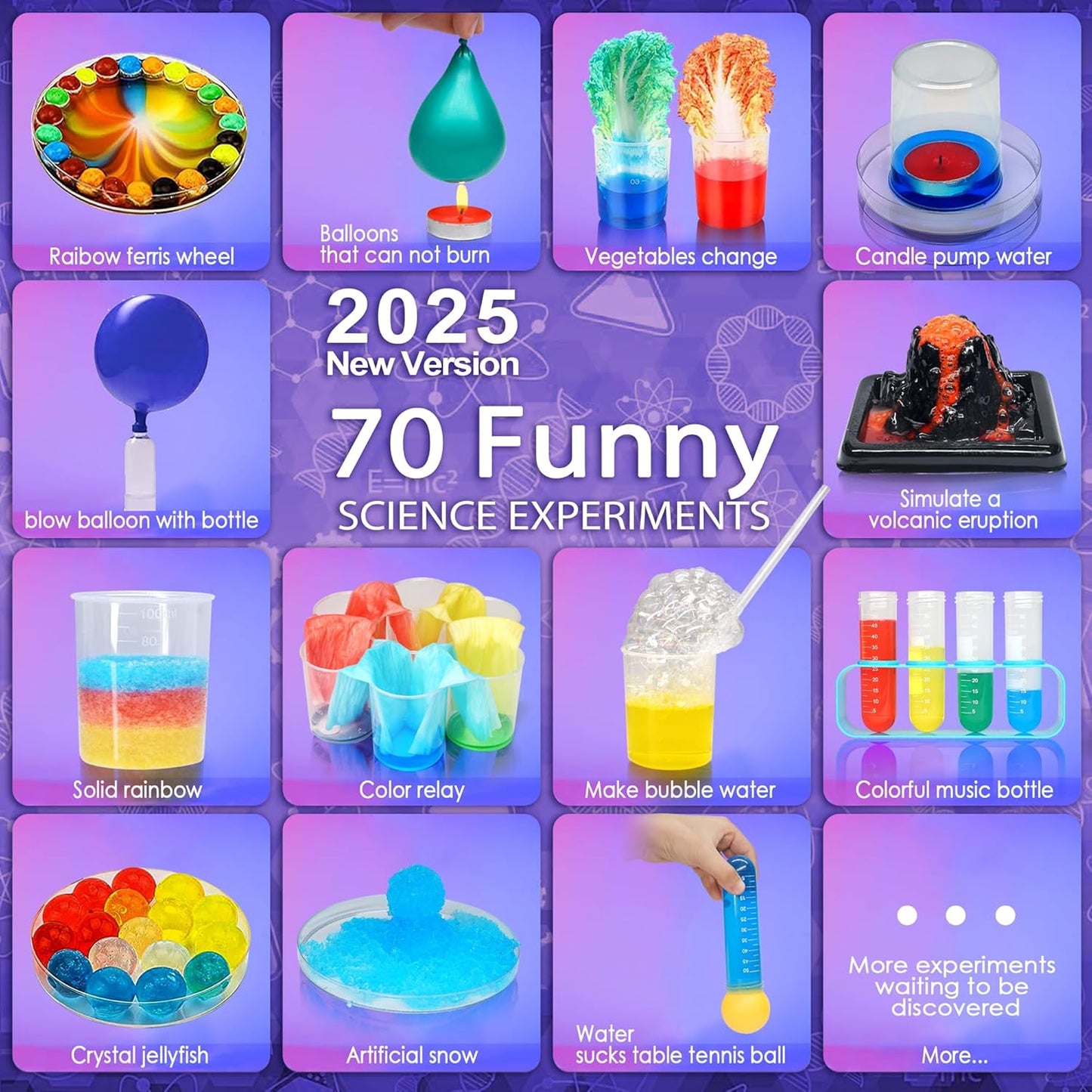 Educational Science Kit for Kids - 56 Science Lab Experiments with Lab Coat Scientist Costume, Science Kits for Kids Age 6-8-10-12, 70+ PCS DIY Stem Projects, Educational Toys for Girls Boys
