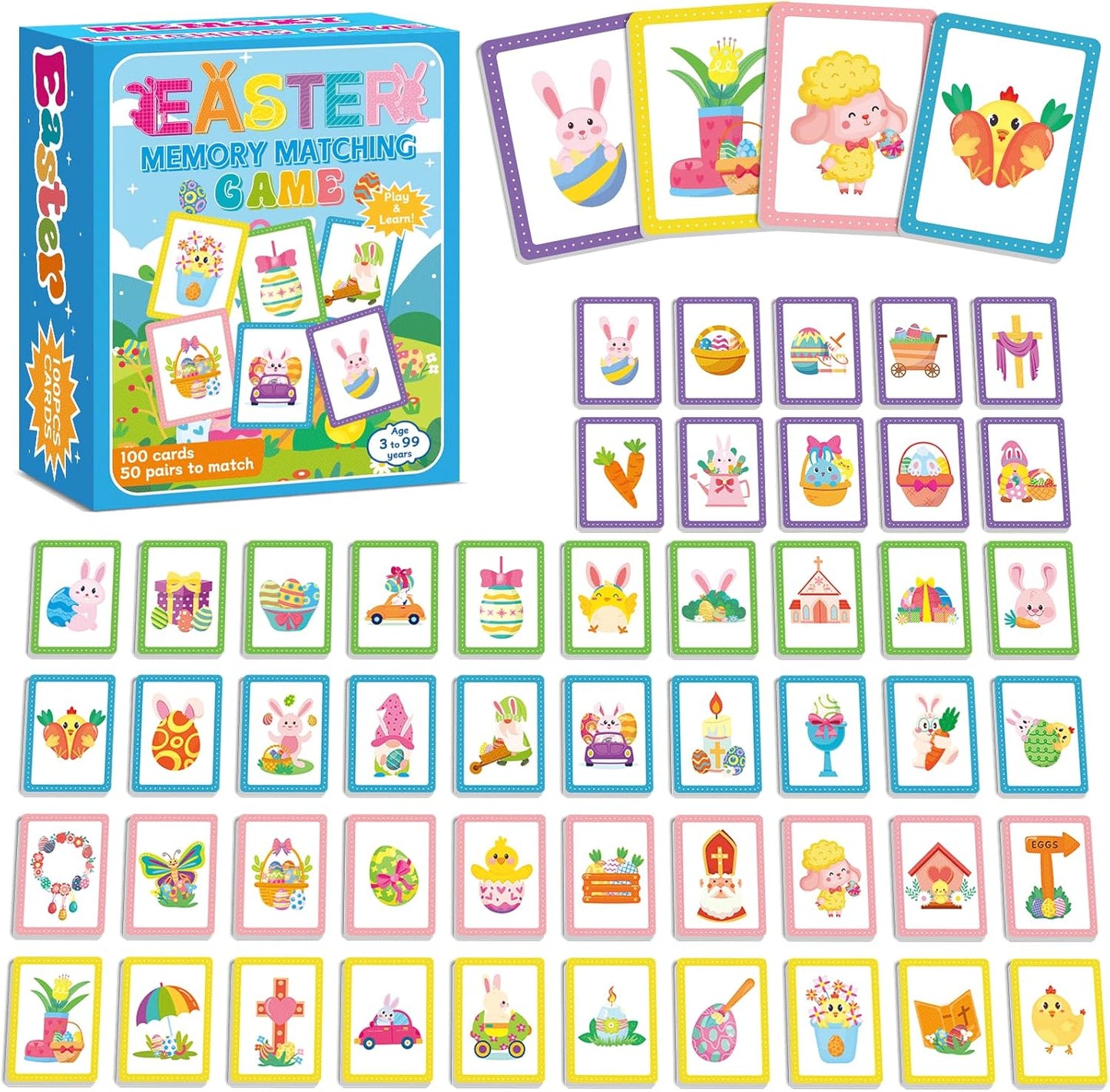 gisgfim 100 PCS Memory Matching Game Famous Paintings Concentration Memory Card for Adults Learning Educational Game A Fun & Fast Artworks Theme Matching Games