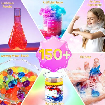 Girls Science Kit for Kids 8-12, 250+ Science Experiments Stem Toy Learning & Educational Projects with Chemistry Set, Crystal Growing, Volcano Science Kit