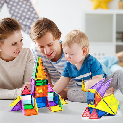 PicassoTiles Magnetic Building Block Set Geometry Shape Magnet Tiles Construction Toy STEM Learning Kit Educational Playset Playboard Pretend Play Stacking Blocks Child Brain Development PT16