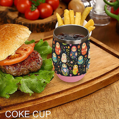 Russian Nesting Dolls Flowers Insulated Cups & Mugs 12 Oz Double-Wall Coffee Cup with Lids Drinks Tumbler for Women Men