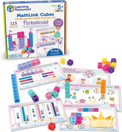 Learning Resources MathLink Cubes Kindergarten Math Activity Set Sea Adventures! - 115 Pieces, Age 5+, STEM Teaching Toys, Kindergartner Games
