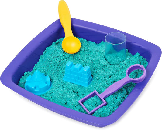 Kinetic Sand | Shimmer Sand Castle | Kinetic Sand 454g | Magic Sand | Pink Glitter Coloured Sand | 3 Accessories and Tray Included | Toys for Boys and Girls 3 Years
