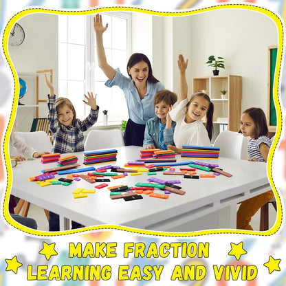 Sayglossy 48 Sets Fraction Tiles Set for Math Classroom Fractions Manipulatives Math Learning Manipulatives for Home School Supplies
