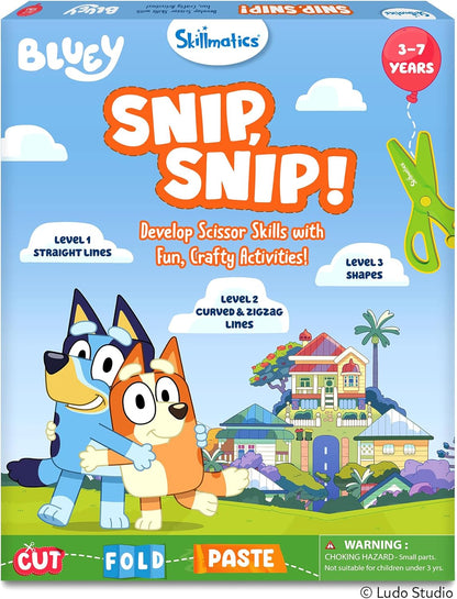 Skillmatics Scissor Skills Activity Book - Snip Snip, 25 Cutting Activities for Preschoolers, Felt Craft Kit, 2 Child-Safe Scissors, Fine Motor Skills, Screen-Free Fun, Gifts for Kids Ages 3-7