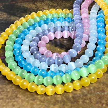 8mm Glass Beads Round Bulk for Bracelet, Glow in Dark Beads, DIY Jewelry Windchime Suncatcher Party Supplies, 300 pcs